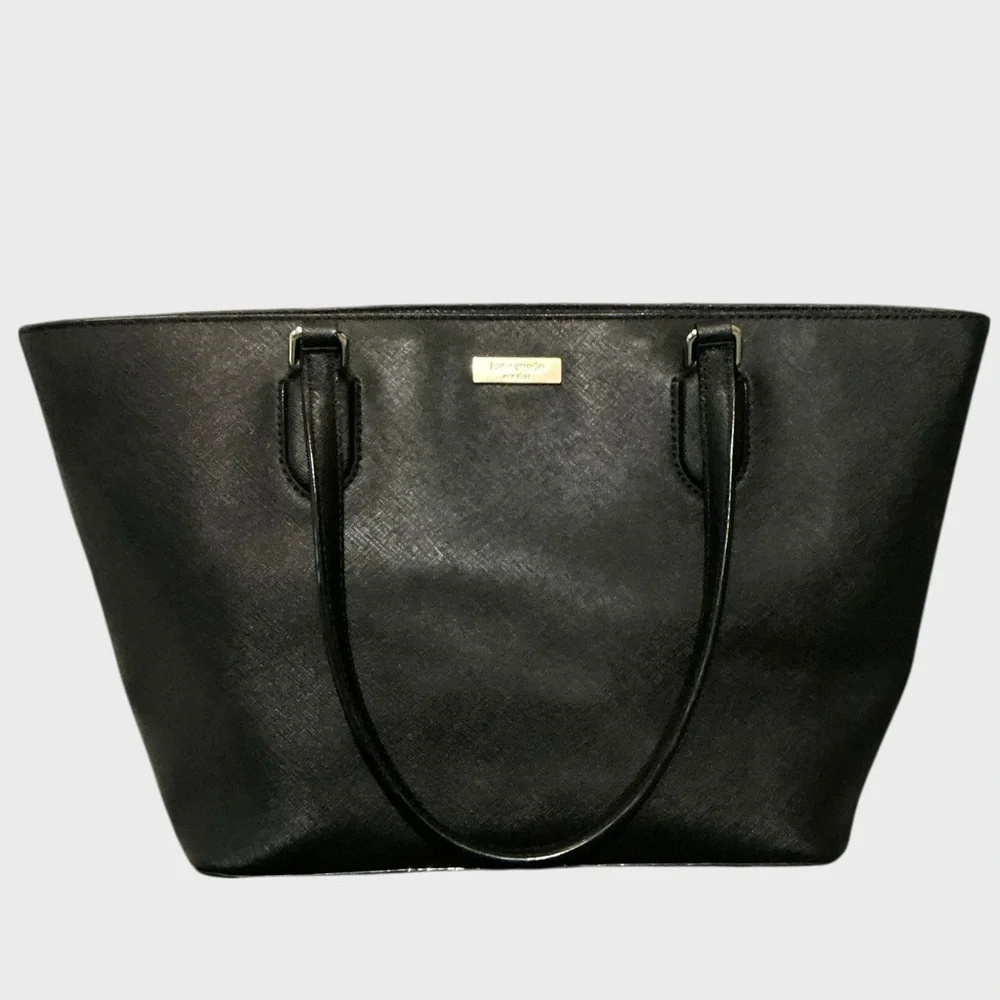 Kate Spade Saffiano Leather Tote Bag Black Work Office Everyday Carry